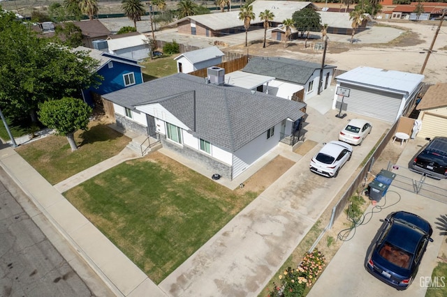 aerial view with a residential view