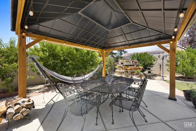 3404 Medallion Rose Ave, Bakersfield, CA 93313 - view of patio with a gazebo and outdoor dining area