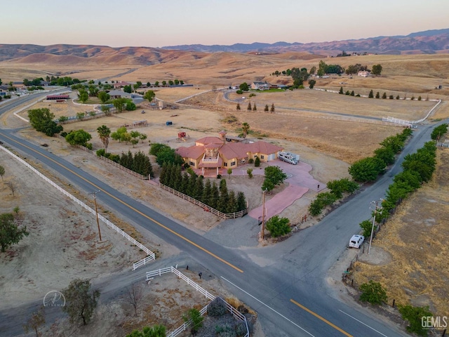 9446 E Kern River Ave, Bakersfield, CA 93308 - aerial view at dusk of a rural view and a mountain view