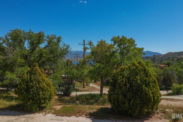 exterior space featuring a mountain view