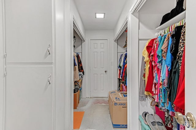 view of walk in closet