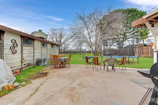 view of patio / terrace featuring a trampoline