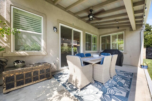 28537 Vista Del Rio Dr, Valencia, CA 91354 - view of patio / terrace with outdoor dining space and grilling area
