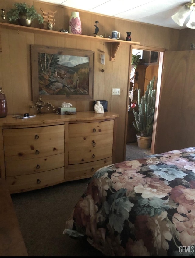 45796 Carlin Dr, Posey, CA 93260 - bedroom with wooden walls and carpet
