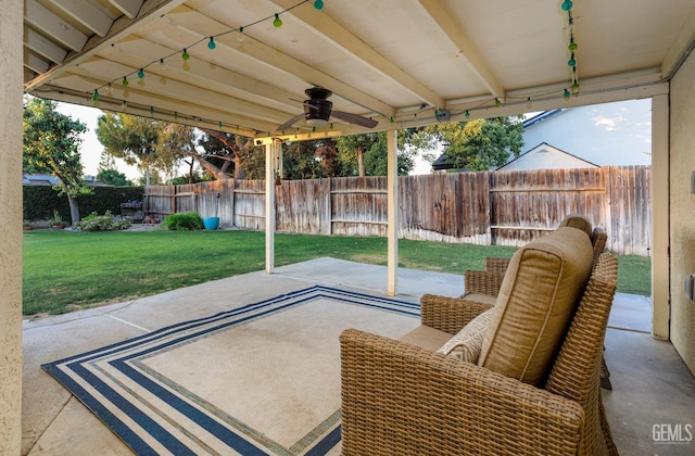 9604 Lea Oak Rd, Bakersfield, CA 93311 - view of patio / terrace featuring ceiling fan