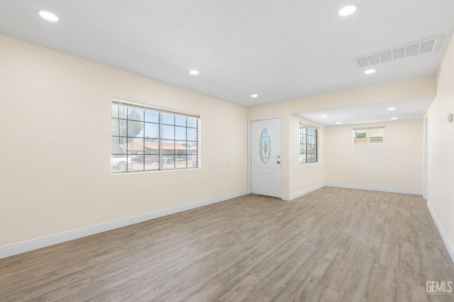 interior space with light wood-type flooring