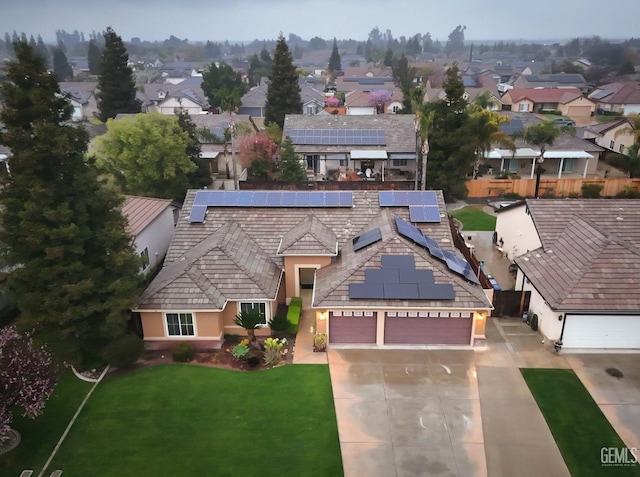 bird's eye view featuring a residential view