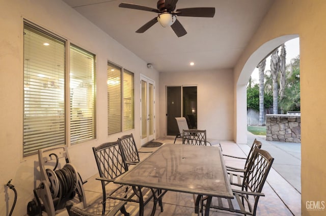 4400 Cron Way, Bakersfield, CA 93311 - view of patio featuring outdoor dining area, french doors, and ceiling fan