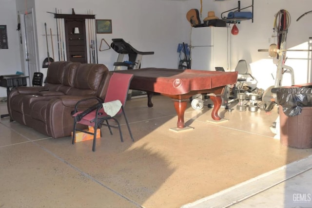 recreation room featuring pool table