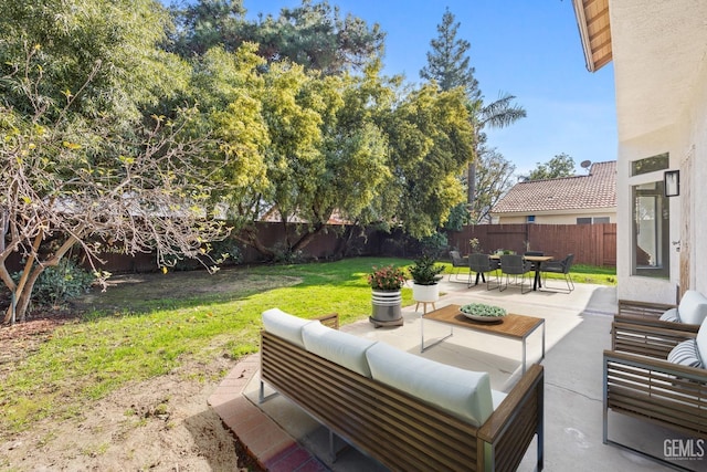 view of patio / terrace with an outdoor hangout area