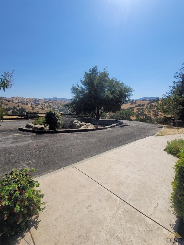 view of road with a mountain view