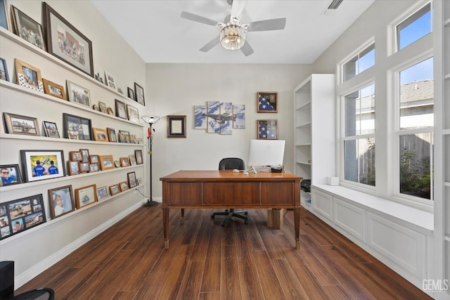 4504 Polo Club Dr, Bakersfield, CA 93312 - office with wood finished floors and ceiling fan