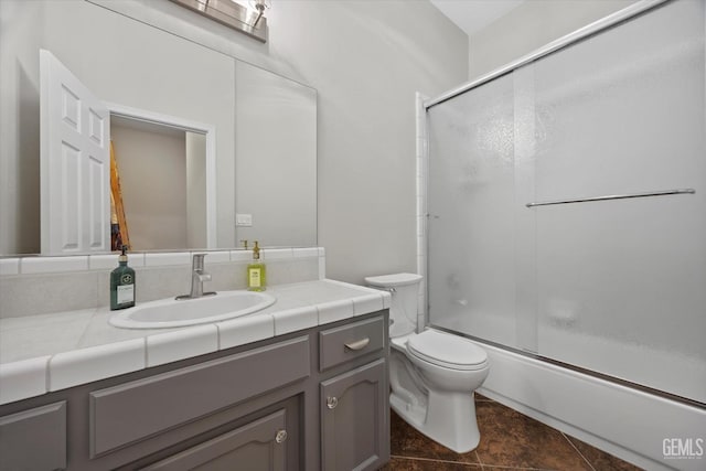 4504 Polo Club Dr, Bakersfield, CA 93312 - full bathroom with vanity, combined bath / shower with glass door, and tile patterned floors