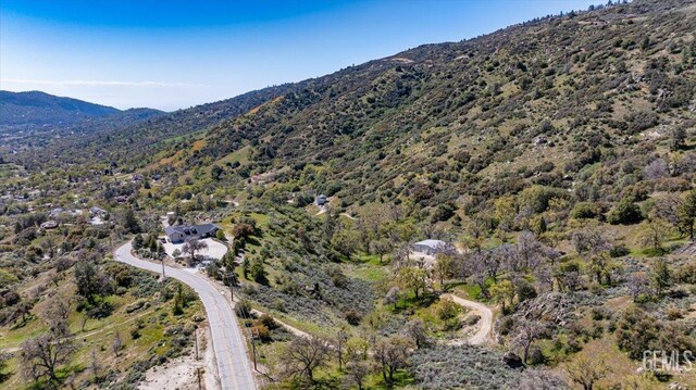 birds eye view of property with a mountain view