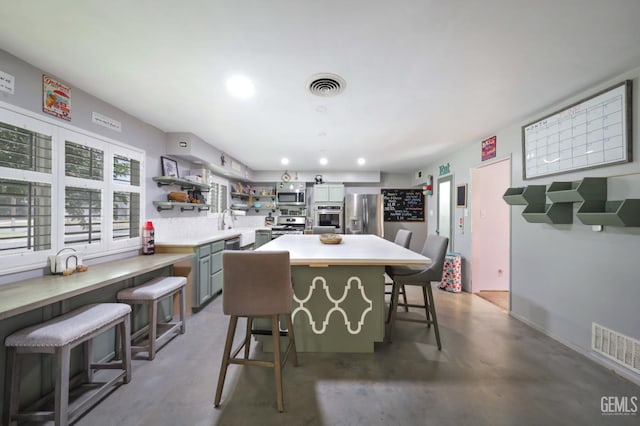 6513 Desmond Ct, Bakersfield, CA 93308 - dining space featuring concrete floors and recessed lighting