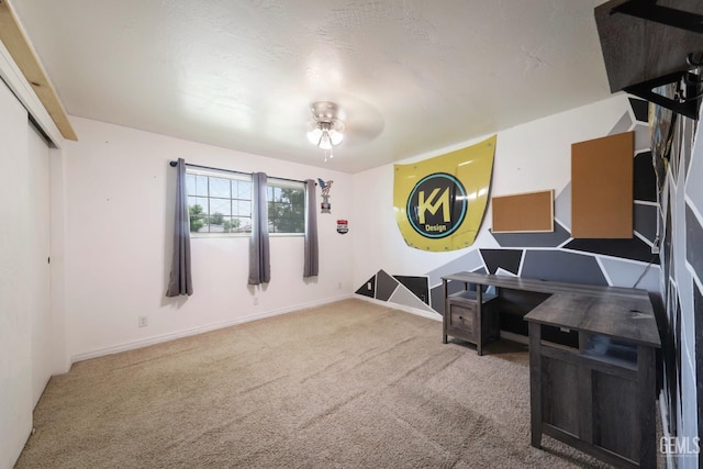 6513 Desmond Ct, Bakersfield, CA 93308 - office area with carpet floors and a ceiling fan