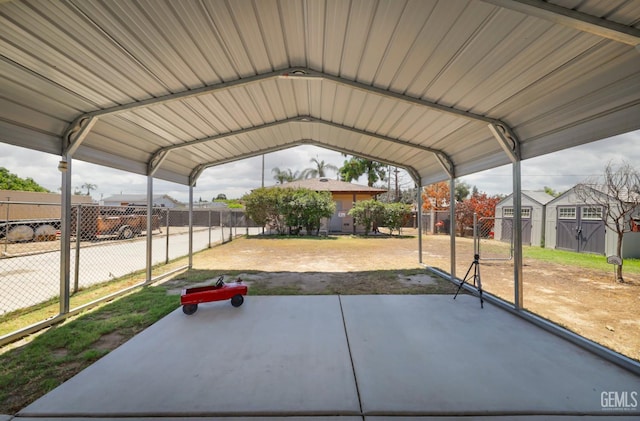 6513 Desmond Ct, Bakersfield, CA 93308 - view of car parking with a carport and a shed