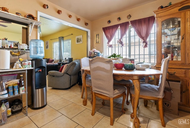 view of tiled dining area