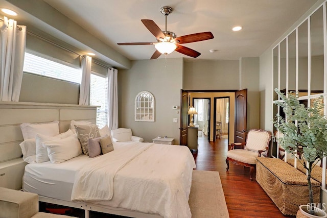 1881 Richert Ave, Clovis, CA 93611 - bedroom with dark wood finished floors, recessed lighting, and ceiling fan