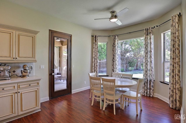 1881 Richert Ave, Clovis, CA 93611 - dining space with ceiling fan and dark wood-type flooring