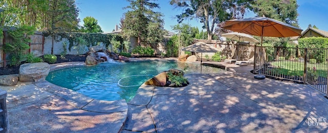 1881 Richert Ave, Clovis, CA 93611 - view of pool featuring a fenced backyard and a patio
