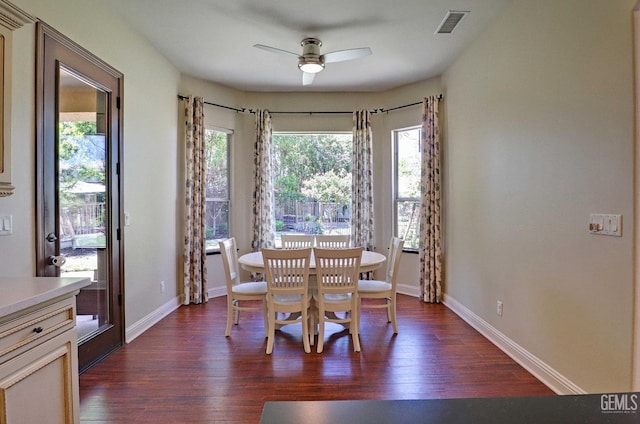 1881 Richert Ave, Clovis, CA 93611 - dining room featuring dark wood finished floors and a ceiling fan