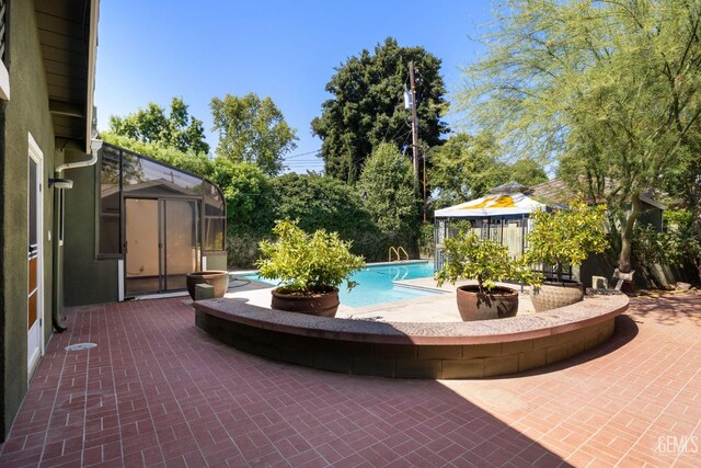 1191 Edmund St, Bakersfield, CA 93309 - view of pool featuring a gazebo and a patio area