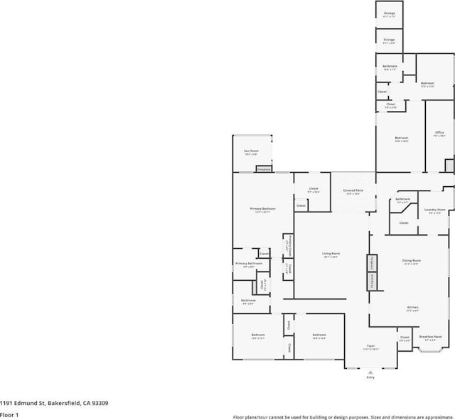 1191 Edmund St, Bakersfield, CA 93309 - view of home floor plan
