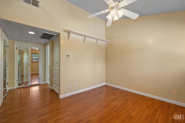 1191 Edmund St, Bakersfield, CA 93309 - empty room featuring wood finished floors and a ceiling fan