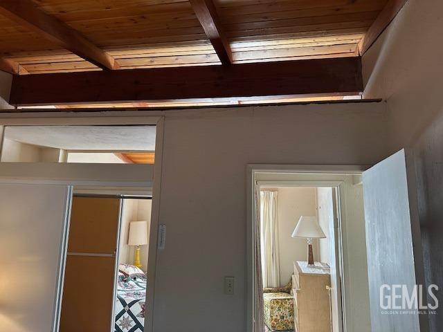 details with beam ceiling and wood ceiling