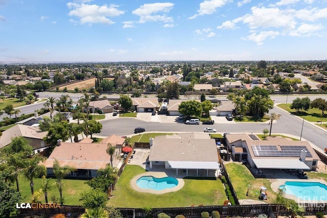 5605 Meadow Valley Ct, Bakersfield, CA 93312 - aerial perspective of suburban area featuring a pool area