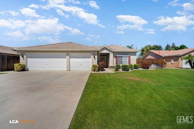 5605 Meadow Valley Ct, Bakersfield, CA 93312 - single story home with driveway, an attached garage, stucco siding, and a tiled roof