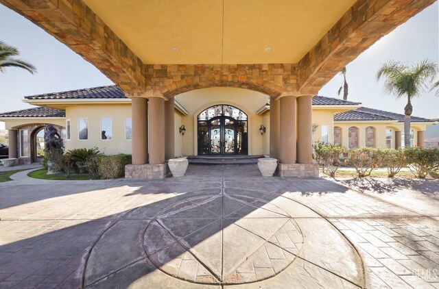 entrance to property with french doors