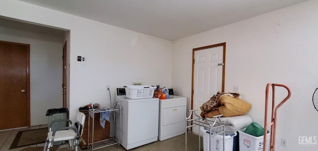 laundry area featuring washer and dryer