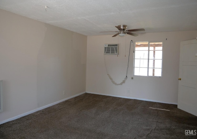 101 Oakdale Dr, Bakersfield, CA 93309 - unfurnished room with ceiling fan, a wall mounted air conditioner, carpet floors, and baseboards