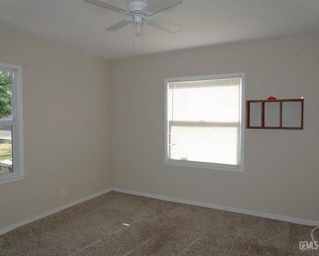101 Oakdale Dr, Bakersfield, CA 93309 - carpeted spare room featuring ceiling fan and baseboards