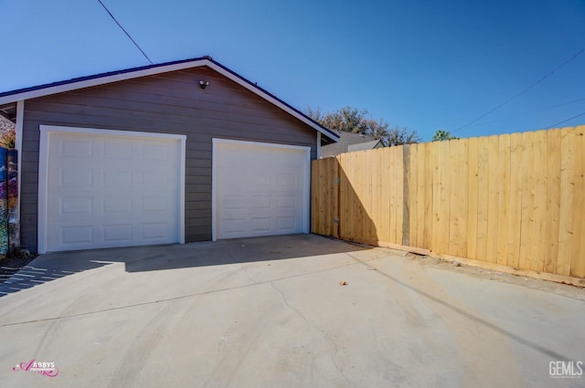 view of garage