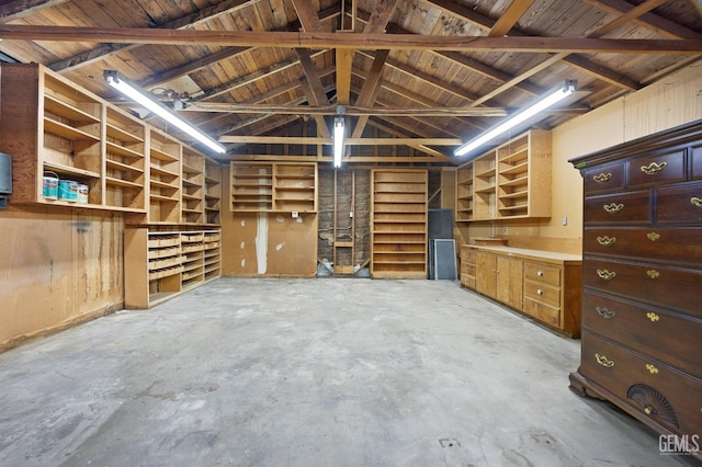 interior space with wooden ceiling