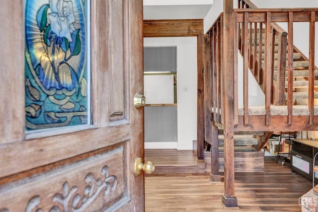2316 Gosford Rd Unit R, Bakersfield, CA 93309 - entrance foyer with wood finished floors and stairway