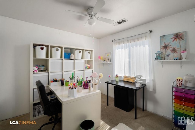 2119 Maganda Ave, Delano, CA 93215 - office area with a ceiling fan and carpet