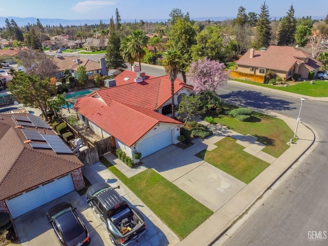 aerial view featuring a residential view