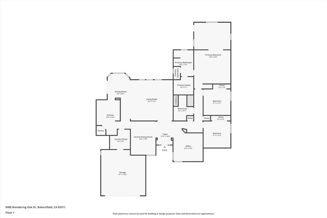 9408 Wandering Oak Dr, Bakersfield, CA 93311 - floor plan / room layout