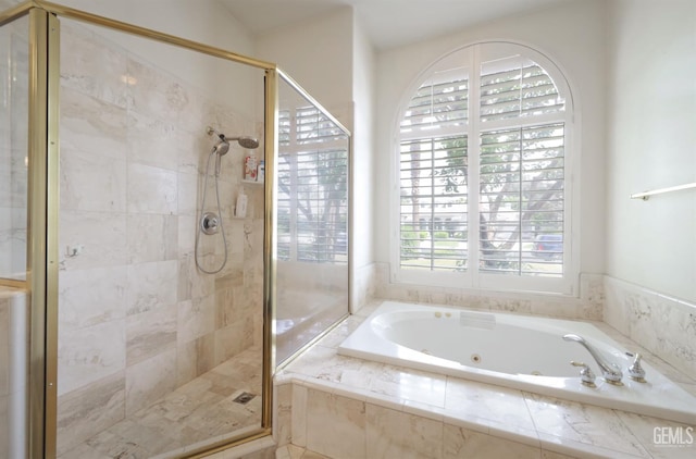 10505 Finchley Dr, Bakersfield, CA 93311 - bathroom featuring a stall shower and a whirlpool tub