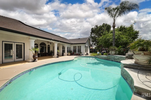 10505 Finchley Dr, Bakersfield, CA 93311 - swimming pool featuring french doors and a patio area
