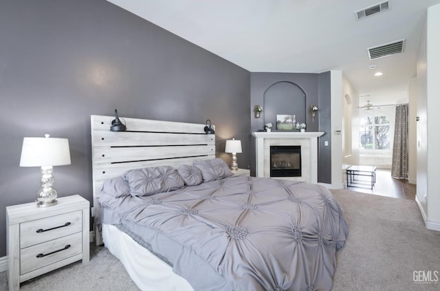 10505 Finchley Dr, Bakersfield, CA 93311 - carpeted bedroom featuring baseboards and a fireplace
