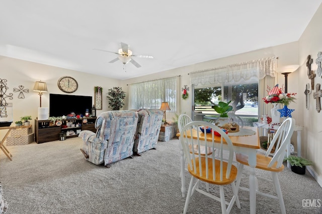 1112 Pebble Beach Dr, Bakersfield, CA 93309 - living area featuring carpet flooring and a ceiling fan