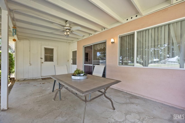 1112 Pebble Beach Dr, Bakersfield, CA 93309 - view of patio / terrace featuring a ceiling fan and outdoor dining area