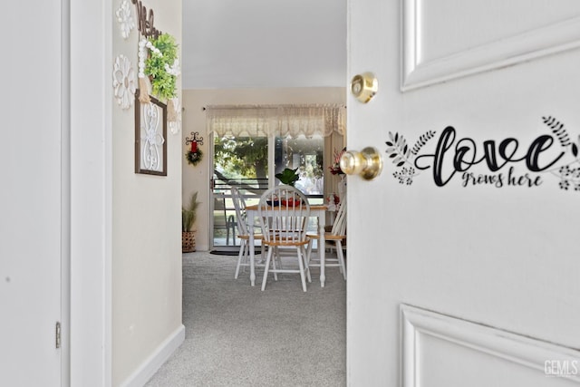 1112 Pebble Beach Dr, Bakersfield, CA 93309 - hallway with carpet and baseboards