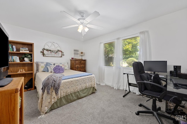 1112 Pebble Beach Dr, Bakersfield, CA 93309 - carpeted bedroom featuring a desk and ceiling fan