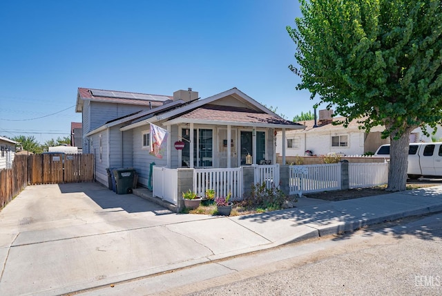 view of front of home featuring covered porch